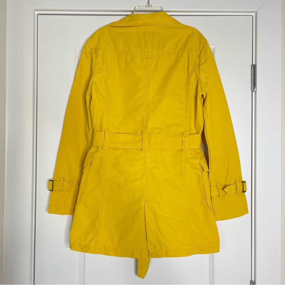 Vintage Y2K yellow fiorucci double breasted cotton canvas peacoat trench coat - Picture 8 of 17